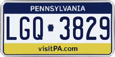 PA license plate LGQ3829
