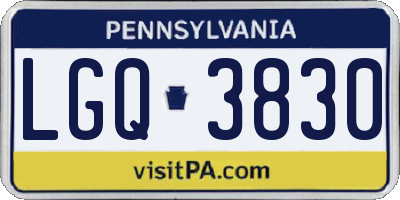 PA license plate LGQ3830