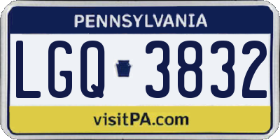 PA license plate LGQ3832