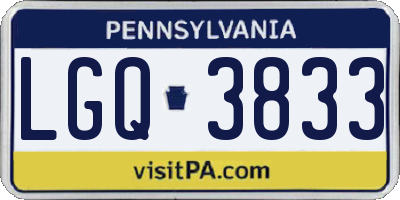 PA license plate LGQ3833