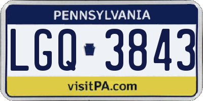 PA license plate LGQ3843