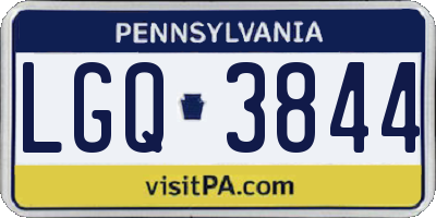 PA license plate LGQ3844