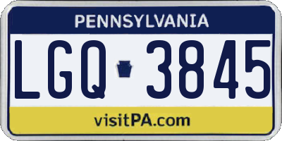PA license plate LGQ3845