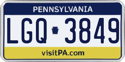 PA license plate LGQ3849