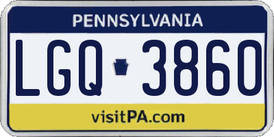 PA license plate LGQ3860
