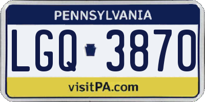 PA license plate LGQ3870