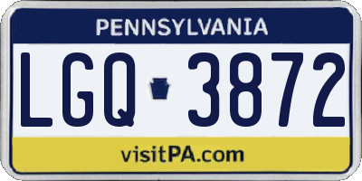 PA license plate LGQ3872