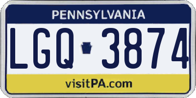 PA license plate LGQ3874