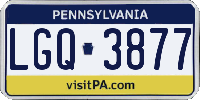 PA license plate LGQ3877