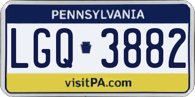 PA license plate LGQ3882