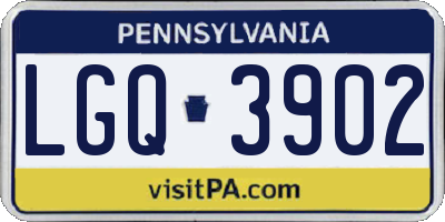 PA license plate LGQ3902