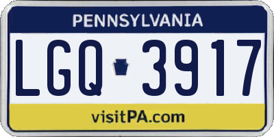 PA license plate LGQ3917