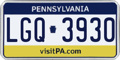 PA license plate LGQ3930