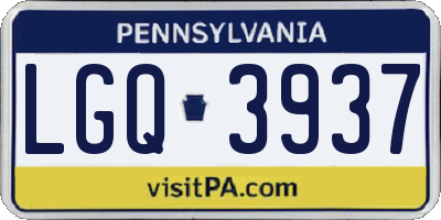 PA license plate LGQ3937