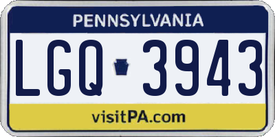 PA license plate LGQ3943