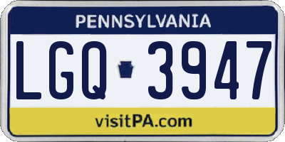 PA license plate LGQ3947