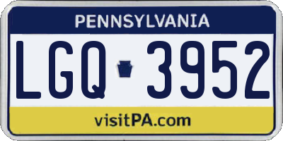 PA license plate LGQ3952