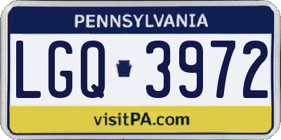 PA license plate LGQ3972