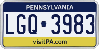 PA license plate LGQ3983