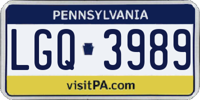 PA license plate LGQ3989