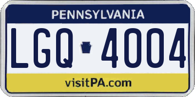 PA license plate LGQ4004