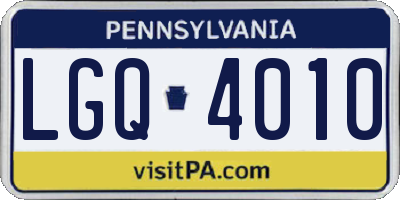 PA license plate LGQ4010