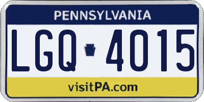PA license plate LGQ4015