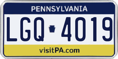 PA license plate LGQ4019