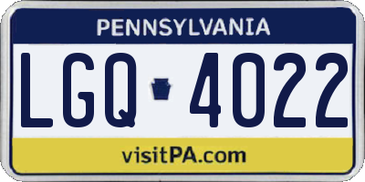 PA license plate LGQ4022