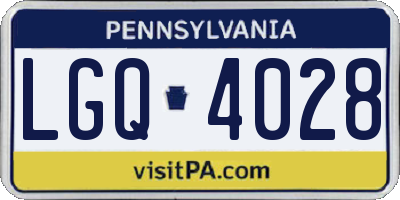 PA license plate LGQ4028