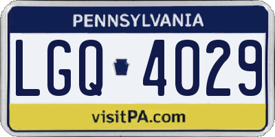PA license plate LGQ4029