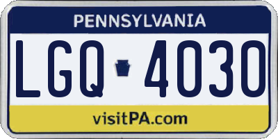 PA license plate LGQ4030
