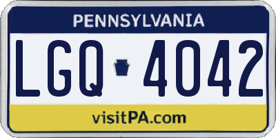 PA license plate LGQ4042