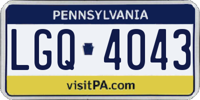 PA license plate LGQ4043