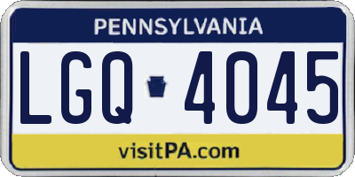 PA license plate LGQ4045
