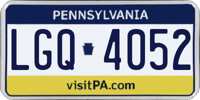 PA license plate LGQ4052