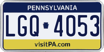 PA license plate LGQ4053
