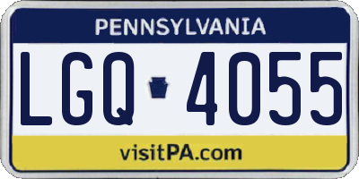 PA license plate LGQ4055