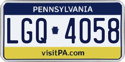 PA license plate LGQ4058