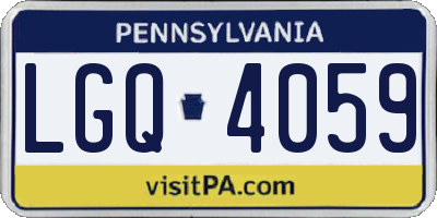 PA license plate LGQ4059