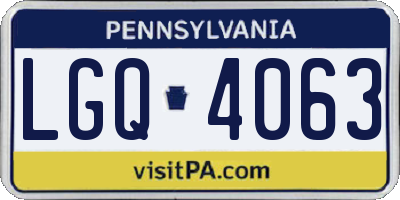 PA license plate LGQ4063