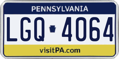 PA license plate LGQ4064