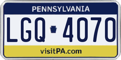 PA license plate LGQ4070