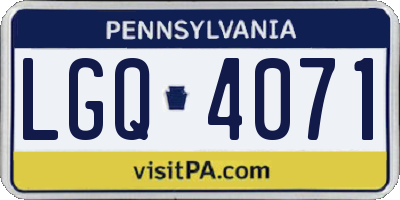 PA license plate LGQ4071