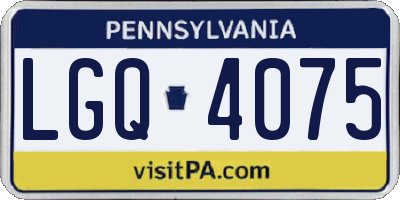 PA license plate LGQ4075