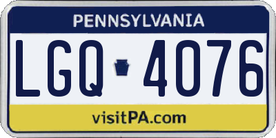 PA license plate LGQ4076