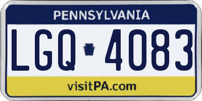 PA license plate LGQ4083