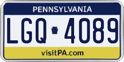 PA license plate LGQ4089