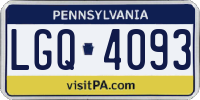 PA license plate LGQ4093