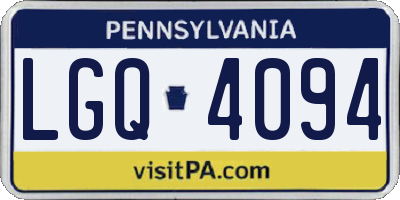 PA license plate LGQ4094